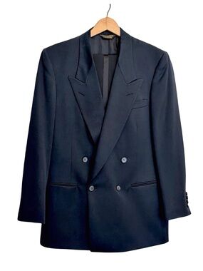Nino Cerruti Men’s Double-Breasted Tuxedo | Black | Luxury Formalwear | 40R